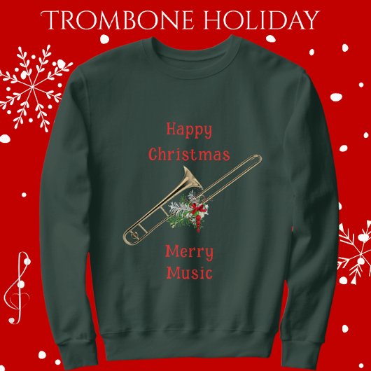 Leuke feestelijke trombone Happy Christmas vrolijk Trui