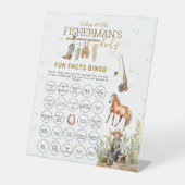 Leuke feiten Bingo Sign Fisherman's Derby Baby sho Reclamebord Met Voetstuk (Voorkant)
