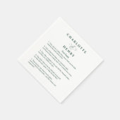 Leuke Feiten Elegante Groene & Witte Bruiloft Servet (Hoek)