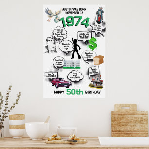 Leuke Feiten Geboren in 1974 Foam Board Welkomstbo Poster