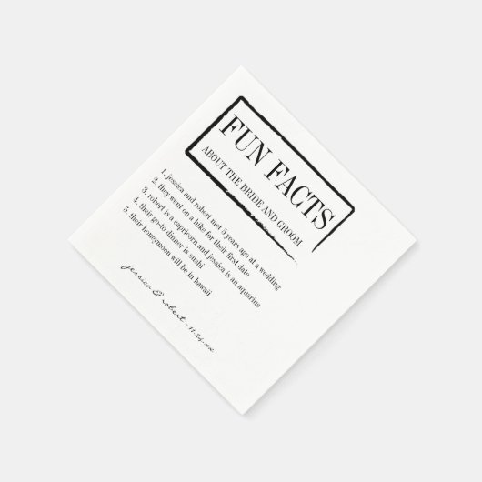 Leuke feiten Gepersonaliseerde papieren servetten (Hoek)