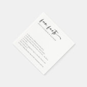 Leuke feiten minimalistisch script bruiloft servet (Hoek)