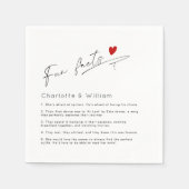 Leuke feiten minimalistische Modern Script bruilof Servet (Voorkant)