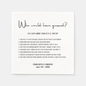 Leuke Feiten Modern Minimalistisch Script Bruiloft Servet (Voorkant)