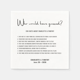 Leuke Feiten Modern Minimalistisch Script Bruiloft Servet