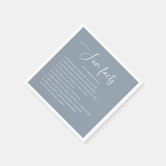 Leuke feiten over bruid en bruidegom bruiloft servet (Hoek)