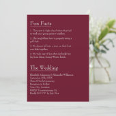 Leuke Feiten over de bruid en bruidegom op Bourgon Kaart (Staand voorkant)