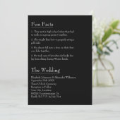 Leuke feiten over de bruid en bruidegom op zwart kaart (Staand voorkant)