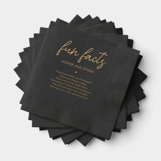 Leuke feiten servetten voor bruiloft en Vrijgezell (Insitu (Gestapeld))