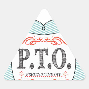 Leuke felicitatie: gepromoveerd naar nep vrije tij driehoek sticker