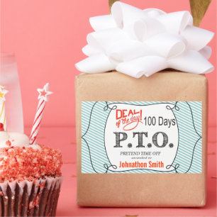 Leuke felicitatie: gepromoveerd tot nep vrije tijd rechthoekige sticker