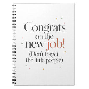 Leuke felicitatie met de nieuwe baan notitieboek