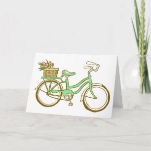 Leuke Fiets met Tulpen Kaart