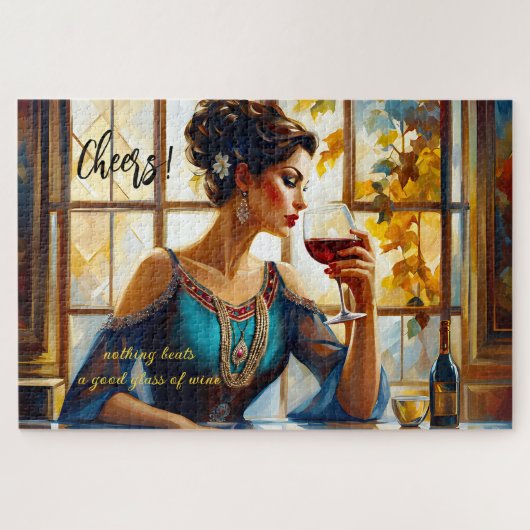 Leuke Fine Art Rode Wijn Puzzel Legpuzzel (Horizontaal)