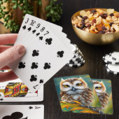 Leuke flaffy uil pokerkaarten (Insitu)