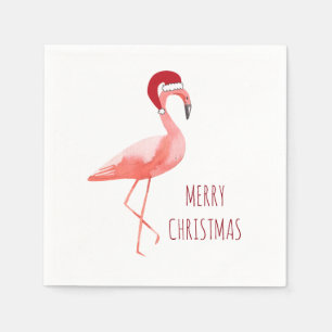 Leuke Flamingo kerstservetten Servet