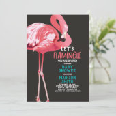 Leuke Flamingo Tropical Let's Flamingle Baby showe Kaart (Staand voorkant)