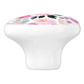 Leuke Floral Botanische Waterverf Keramische Knop (Zijkant)