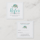 Leuke Floral Elephant Referral Kaart (Voorkant / Achterkant)