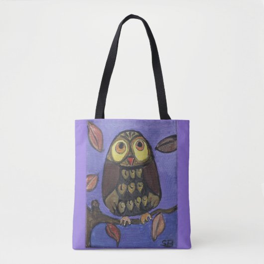 Leuke Folk Art Uil Tote Bag (Voorkant)