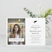 Leuke fotocollage afstudeerfeest kaart (Staand voorkant)