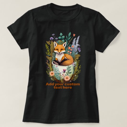 Leuke Fox Zitbeker Wildflower, Fox Lovers T-shirt (Design voorkant)