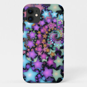 Leuke Fractale Kunst Kleurrijke Sterren iPhone 11 Hoesje