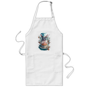Leuke Franse bulldog bakker, bakker Lang Schort