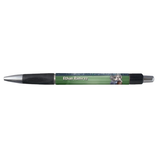 Leuke Franse bulldog quarterback stadion cartoon Pen (Voorkant)