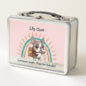 Leuke Franse bulldog terug naar school regenboog (Voorkant)