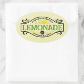 Leuke frisse geperste limonade Word Art Ovale Sticker (Tas)