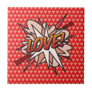 LEUKE Fun Retro Stripboek Pop Art Tegeltje