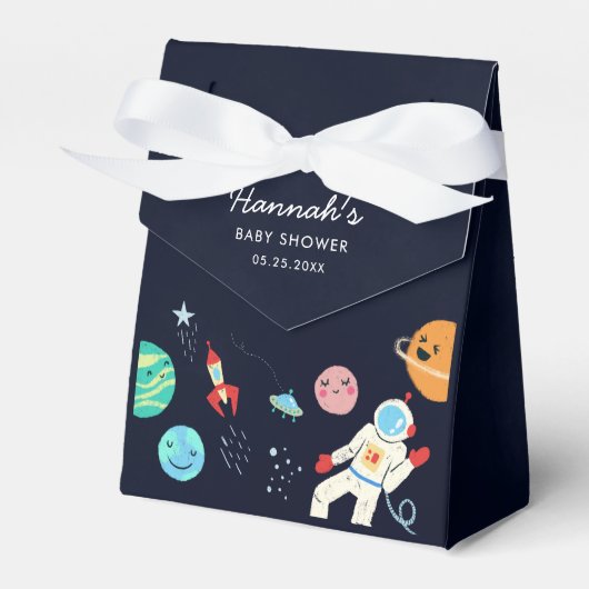Leuke Galaxy Planets Space Baby shower Bedankdoosjes (Voorkant Zijde)