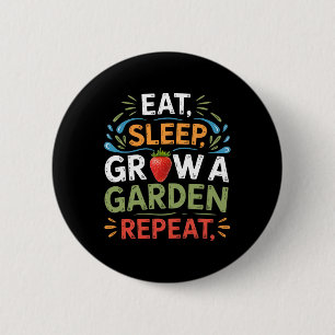 Leuke Game Eet Slaap Kweek Een Tuin Herhaal Gamer Ronde Button 5,7 Cm