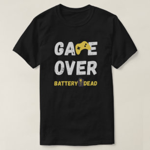 Leuke Game Over Batterij Leeg Kunst T-shirt