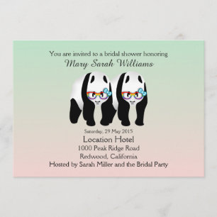 Leuke Gay Pandas Beer Bruids Douche Uitnodiging