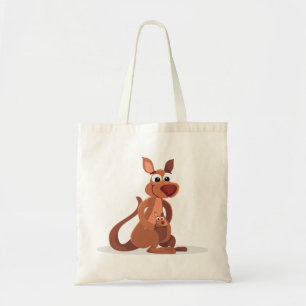 Leuke geanimeerde Kangoeroe met baby Tote Bag