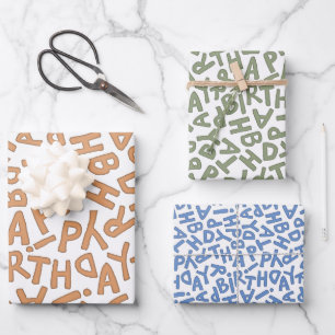 Leuke gedurfde Happy Birthday Celebration Inpakpapier Vel