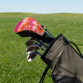 Leuke gedurfde Sinaasappel Hot Pink Batik Circles  Golfheadcover (Insitu)