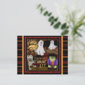 Leuke Geesten en Monsters Spooky Halloween Briefkaart (Staand voorkant)