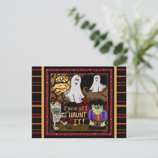 Leuke Geesten en Monsters Spooky Halloween Briefkaart (Staand voorkant)