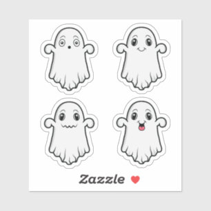 Leuke geesten met verschillende uitdrukkingen Hall Sticker