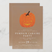 Leuke, geïllustreerde jack o' lantern pompoen ontw kaart (Voorkant / Achterkant)