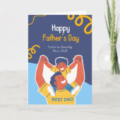 Leuke geïllustreerde Vaderdag Kaart | Beste papa (Voorkant)
