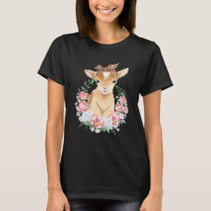 Leuke Geit Met Leopard Hoofdband Boho Bloem Leuk G T-shirt