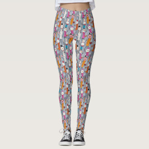 Leuke Gekke sneeuwpoppen Drink hete cacao Leggings