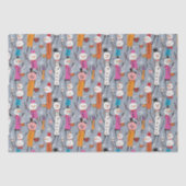 Leuke Gekke sneeuwpoppen Drink hete cacao Tissuepapier (Voorkant)