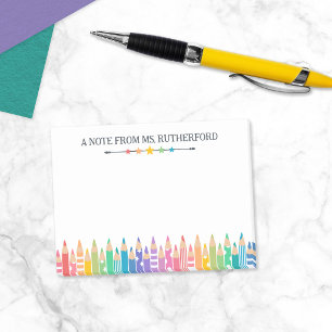 Leuke gekleurde potloden briefje van schooljuf post-it® notes