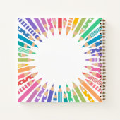 Leuke gekleurde potloden & sterren Teacher's Notes Notitieboek (Achterkant)