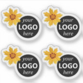 Leuke gele bloem zonnebloem Logo Afbeelding Sjablo Sticker (Voorkant)